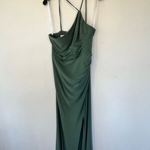 Azazie Kendall and Kylie One Shoulder Green Gown Size 12